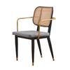 Nordic Light Luxury Wrought Iron Rattan Dining Chair - European Style for Home, Hotel, Cafe, or Leisure.