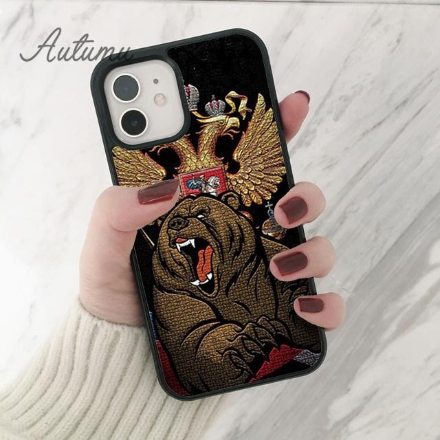 Russia Coat Of Arms Double Headed Eagle Phone Case for iPhone 11 12 13 14 Pro Max Mini XR XS SE 2020 6S 7 8 Plus Galaxy S21 S22