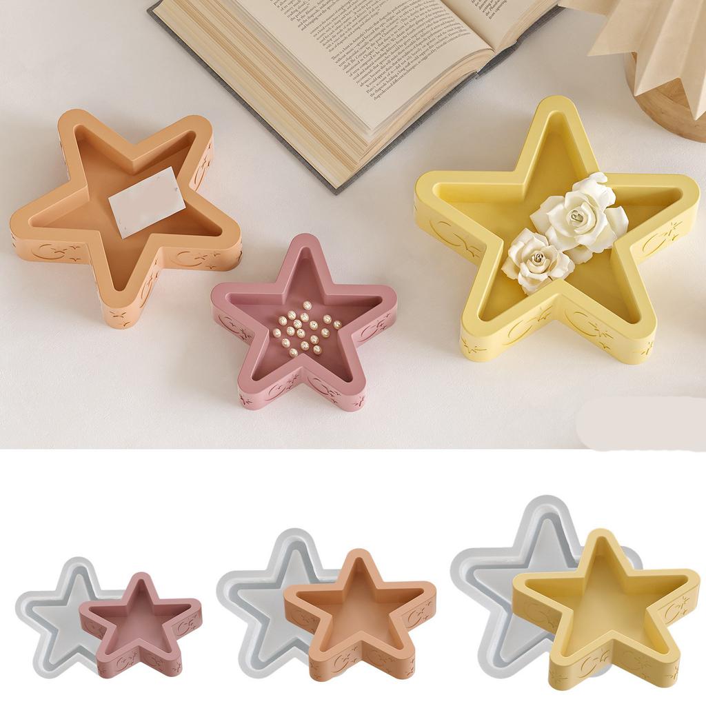 Multipurpose Sturdy Silicone Star Candle Holder Mould Set Portable for Resin Plaster Craft Supplies Assorted Sizes