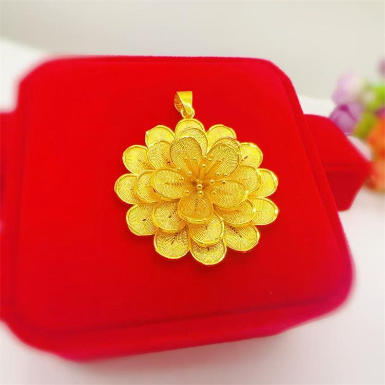 Ins Multi-Layer Flower Gold Necklace! 24K Gold AU999 New Women's Style, Petal Hollow Stacking Design, Layered Trendy Unique