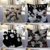 Korea E-Enhypenes Singing Group Pillow Anime Pillow Sofa Bed Head Pillow Cover Cushion Cover 45X45 Cm Fashion