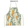 Home Plant Flower Printed Linen Kitchen Apron for Women Home Cooking Baking Waist Bib House Accessories Cleaning Tool Aprons