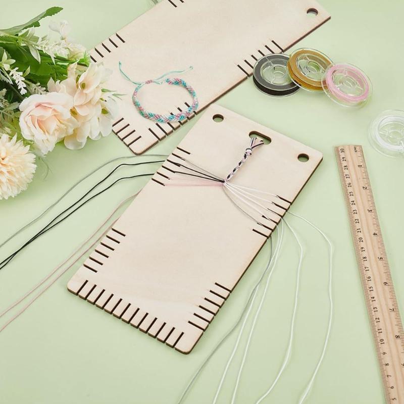 Round Handmade Weaving Board for Bracelets Crafting Portable Sturdy Wood Designs