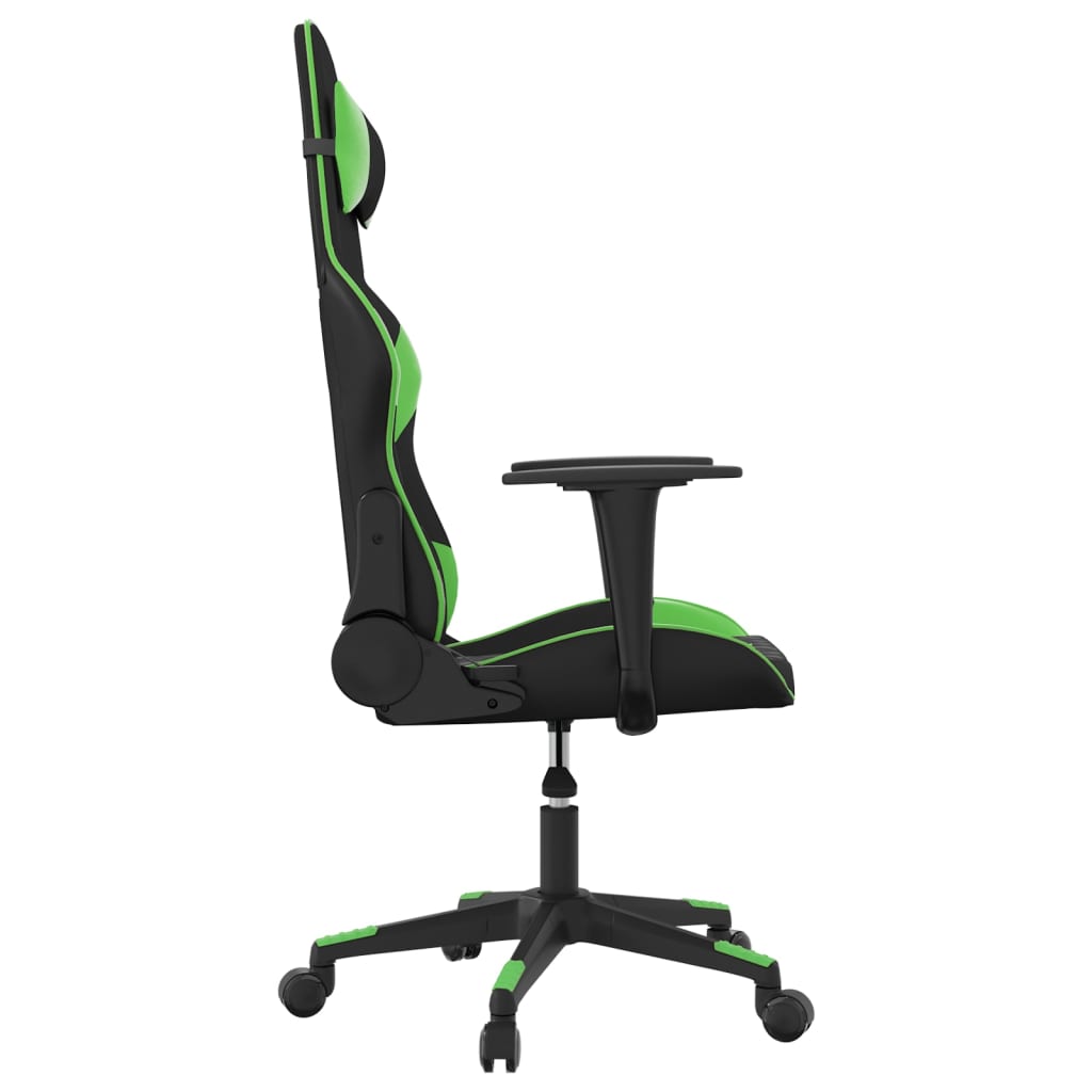 Gaming Chair In Black and Green Artificial Leather