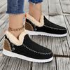 Women's Cotton Shoes 2025 Winter New Plush Thicken Outdoor Non Slip Snow Boots Comfortable Fashion Sewing Vintage Slip On Flats