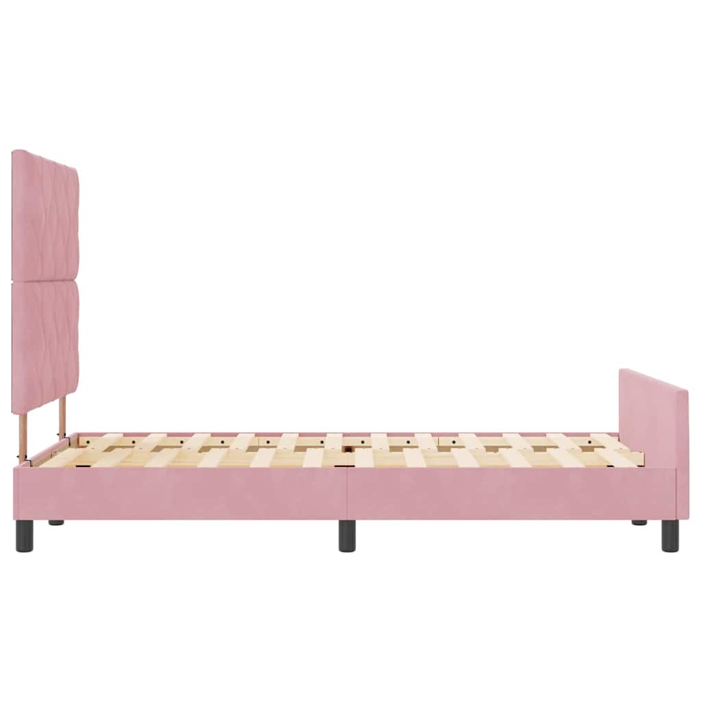 Boxspring Bed with Headboard Pink 120 x 190 cm Velvet