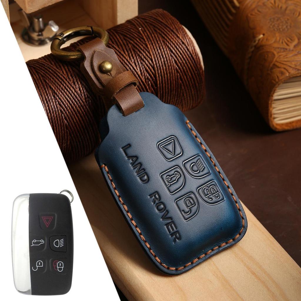 Premium Genuine Leather Key Case for Land Rover - Full Coverage, Signal-Friendly Protection