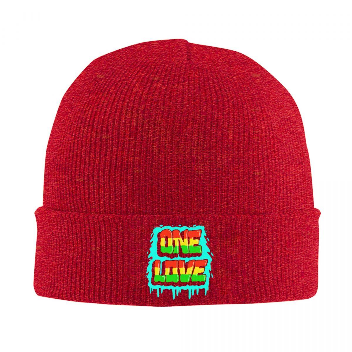 

Harajuku Vintage Style Arts Bob Marley One Love Knitted Cap Bonnet Hat Autumn Winter Outdoor Beanies Hats for Men Women Adult One Size