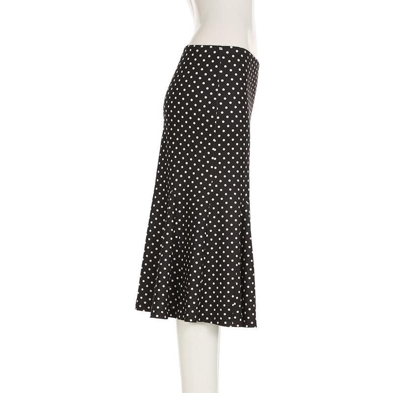 European & American Summer Fashion: New French Polka Dot Midi Fishtail Skirt