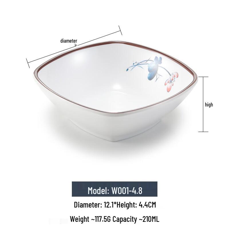 Commercial Square Melamine Noodle Bowl
