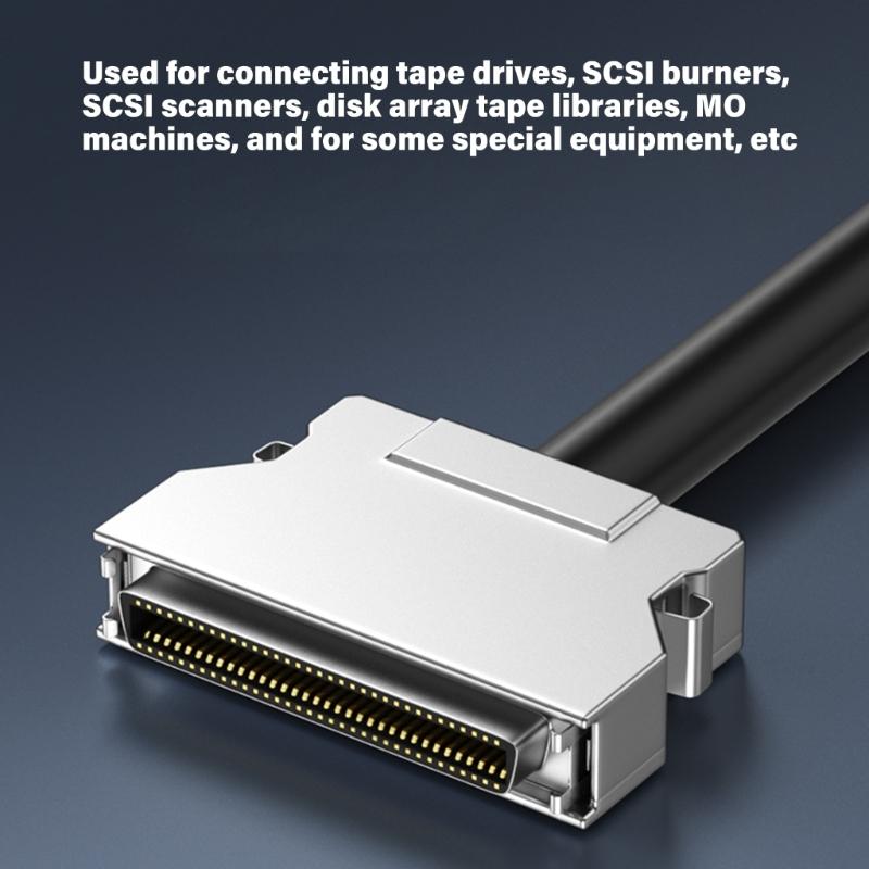 SCSI Data Cable with Terminal Push-up Lock, 28AWG Wire Single Head CN14P CN20P CN26P CN36P CN50P CN68P 6 Length Option