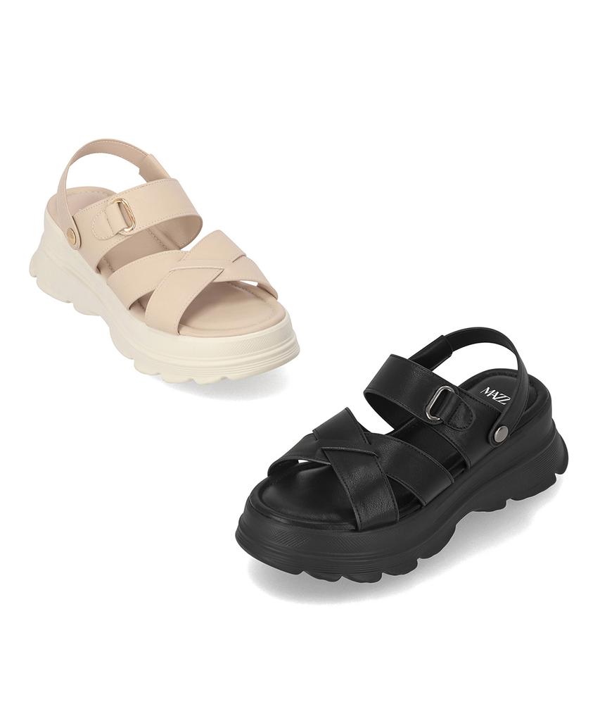 Elcanto Mazz Women'S Cross Strap Two-Way Platform Sandals 6Cm Lcww14M626