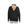 Nike Solid Color Knitted V-Neck Long Sleeve Sweater Women Sweater Black FB8318-010