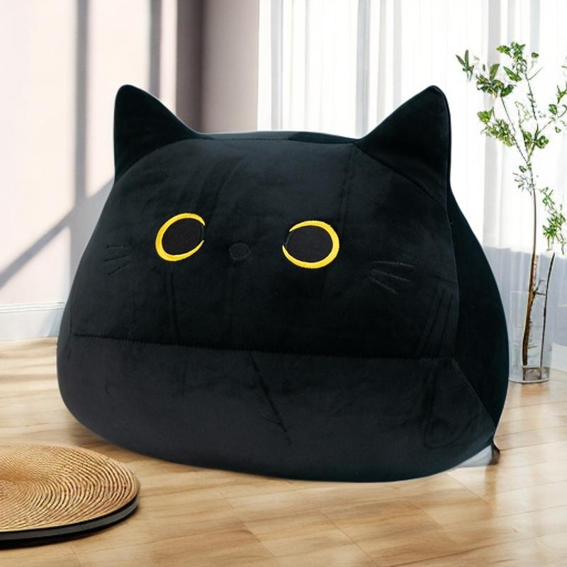 9-55cm Fette Plüschkatzen Spielzeug Kawaii Stofftier Ballspiel Schwarze Katze Niedlich Weiches Puppenkissen Kindergeschenk Mädchenzimmer Dekoration 15cm