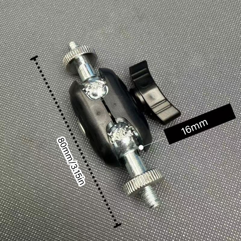 Durability Metal Plastic Construction Double Ball Dead Adapter for Camera Tripods Mic Stand Featuring Easy Installation