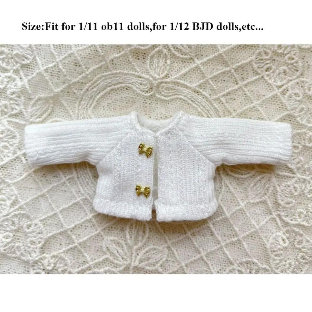Handmade Printed Dresses For 1/11 OB11 Dolls Short Sleeve Outfits Dresses Fashion Doll Clothes Skirt For 1/12 BJD Dolls Tops