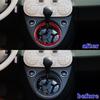Bright Red Carbon Fiber Center Automatic Gear Shift Circle For Fiat 500 12-15