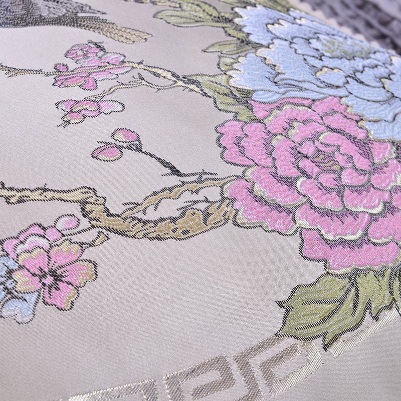 Autumn and Winter Home European Jacquard Pillow Cover with Flower Pattern Sofa Cushion Soft Package Headrest Hug Pillow Cover (No Pillow Core)