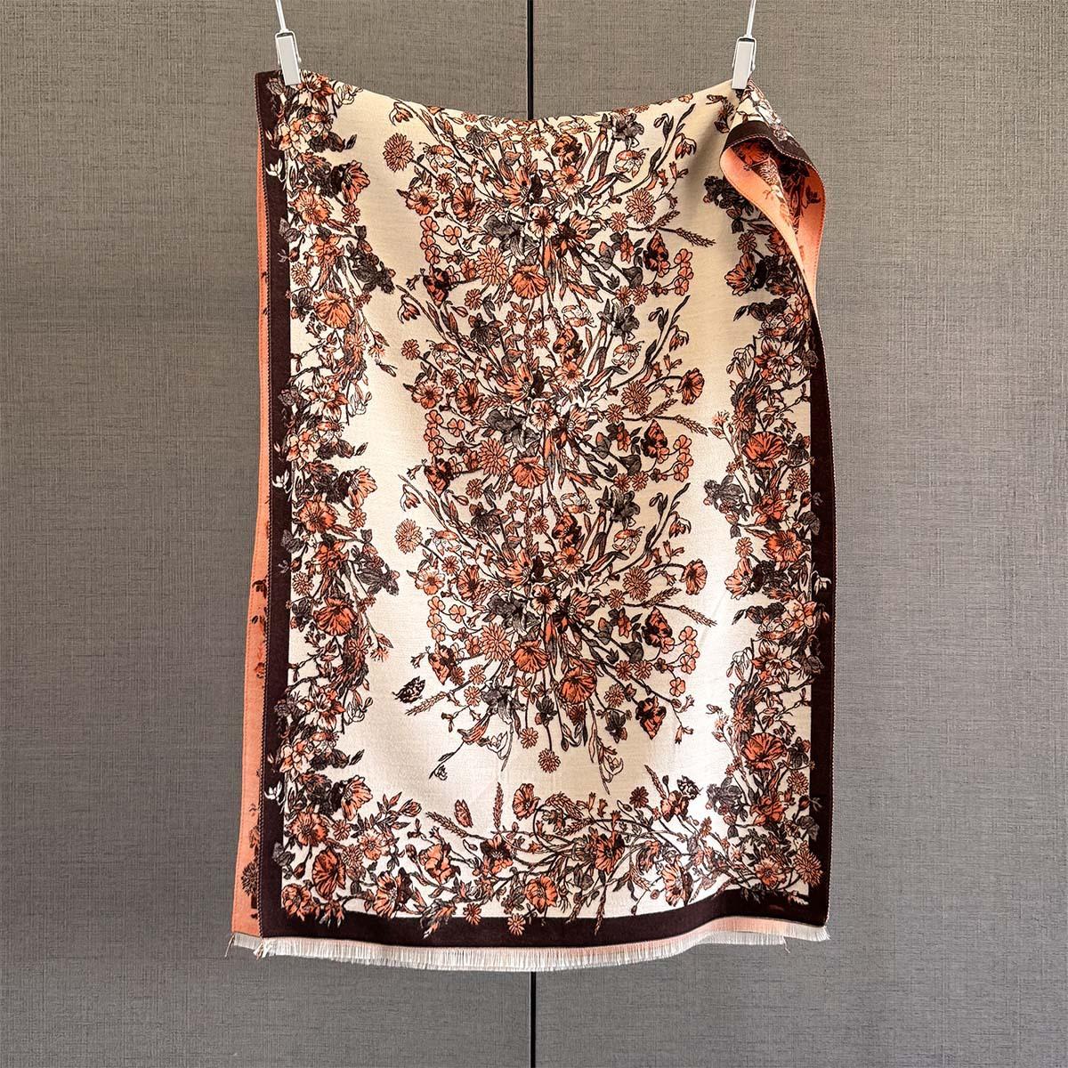 

Scarf women s autumn and winter new retro imitation cashmere shawl outer decoration high-end warm scarf 65*192cm