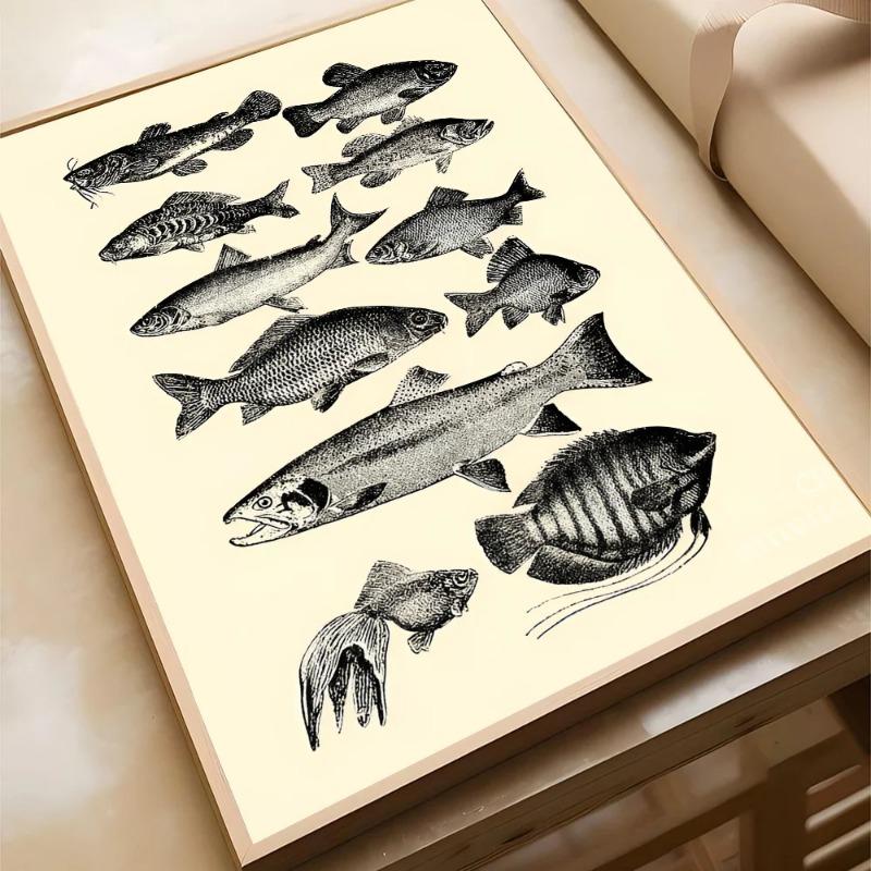 Tier Leinwandmalerei Farbe Hummer Fisch Ozean Poster Zuhause Wohnzimmer Schlafzimmer Bar Café Kunst Dekor Wanddeko