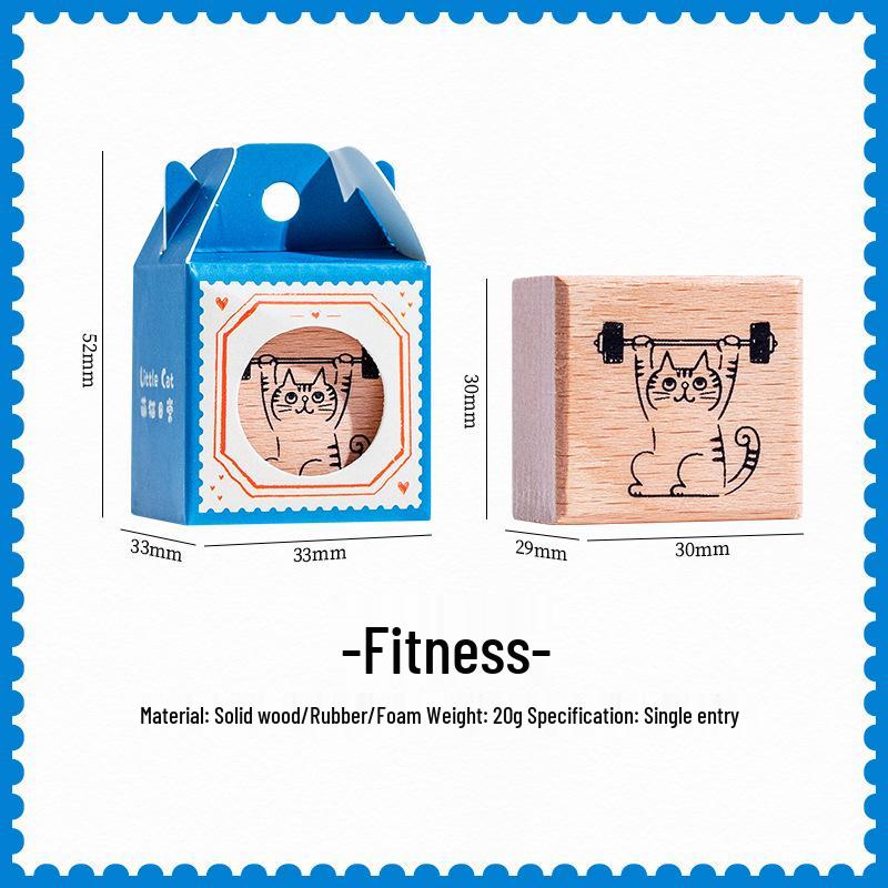 Adorable Cat Wooden Stamp for Diary & DIY Decoration - Choose from 8 Styles