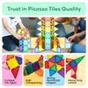 PicassoTiles 100 Piece Set 100pcs Magnet Building Tiles Clear Magnetic 3D Blocks Construction Playboards, Creativity Beyond Imagination, Inspirational