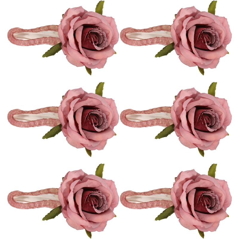 Romantic Rose Atmosphere Sweet Artificial Flower Hair Clip For Women Large Cute Duckbill Hair Accessory