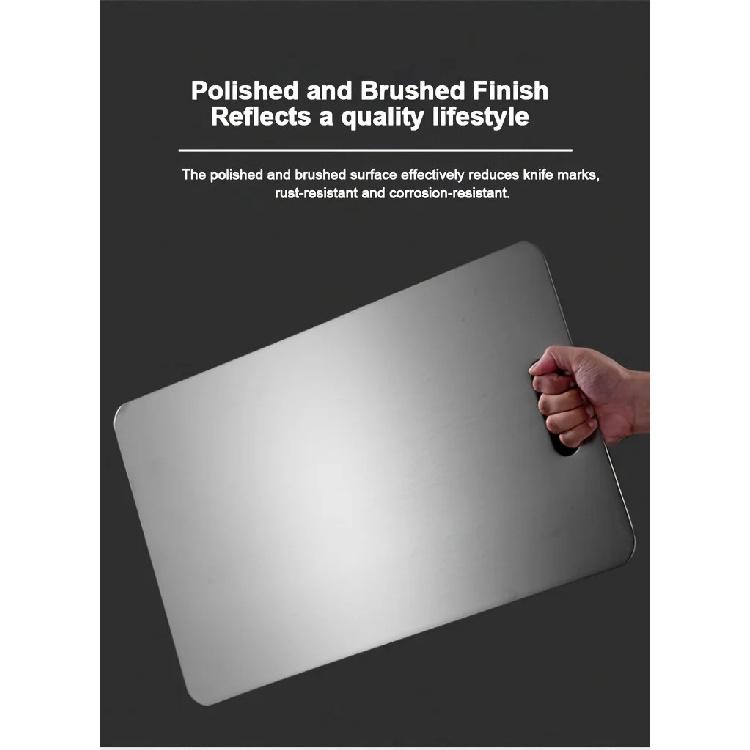 Stainless Steel 3pcs Cutting Boards - BPA-Free Dishwasher Safe Non-Slip Kitchen Boards w/Juice Groove, Rustproof & Space Saving