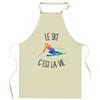 Tablier de cuisine - Planetee Ski "C'est la vie" - Coton épais - Impression France (Rennes) - Liens ajustables