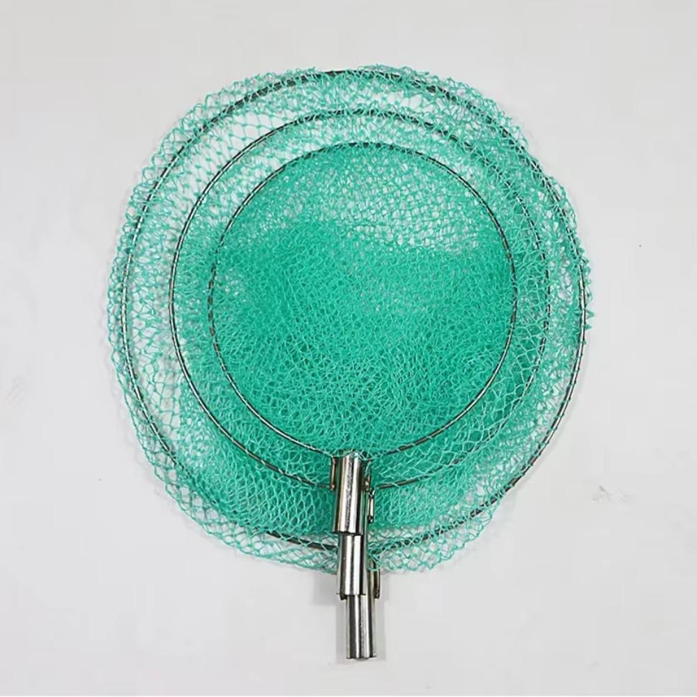 Stainless Steel Fishing Landing Net Nylon Mesh Fly Fishing Dip Net  For Freshwater Saltwater