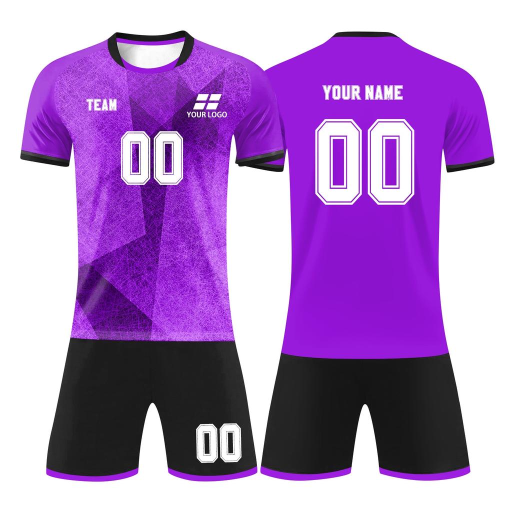Men's -Wicking Soccer Jersey and Shorts Set Breathable Quick-Dry Athletic Uniform for Sports Training
