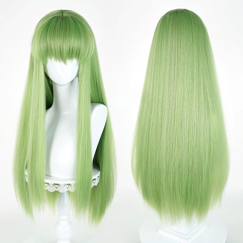 Anime CC Cosplay Parrucca Verde Capelli Lunghi Parrucche Sintetiche Props per Role Play Accessori per Donne Festa a Tema