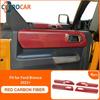 4PCS Inner Car Door Handle Panel Cover Kit for Bronco + Red Carbon Fiber US