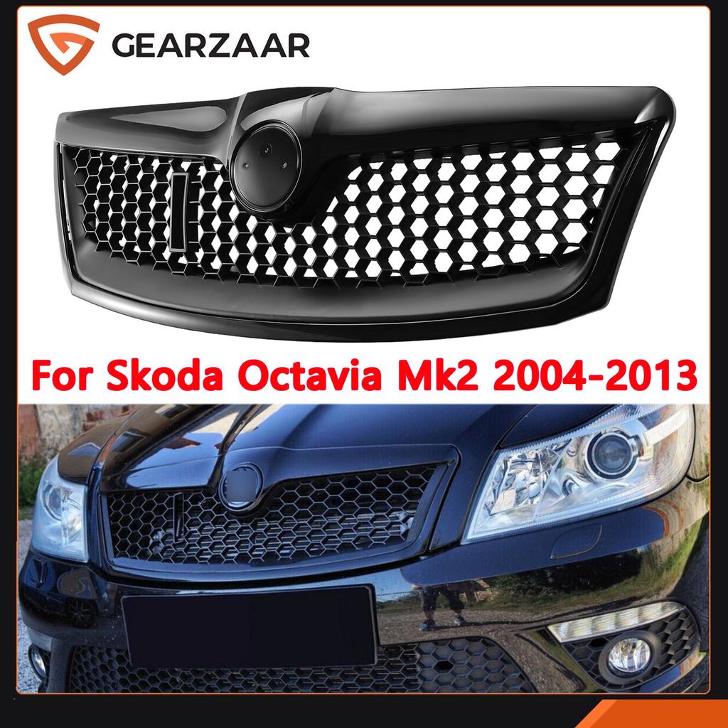 Dclwz1 VOOR SKODA OCTAVIA MK2 VOORBUMPER ROOSTER VRS STIJL HONINGRAAT GAAS HOOGGLANS ZWART