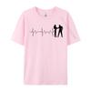 Heart Beat Tshirts For Unisex Custom Thanksgiving Day Tops T Shirt Family Clothing Shirt Round Neck Pure Cotton
