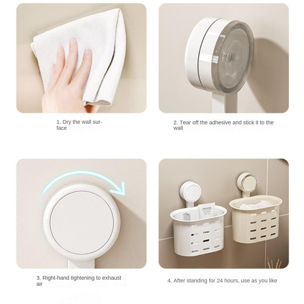 Wall Mounted Face Towel Storage Rack Punching-free Toilet Washstand Suction Cup Shelf  Home