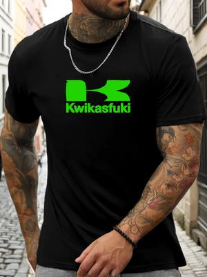 Short Sleeve TShirt Kwikasfuki Mens 100 Cotton Pattern Printed Shirt Summer Round Neck Breathable Casual Fashion Cool Tee