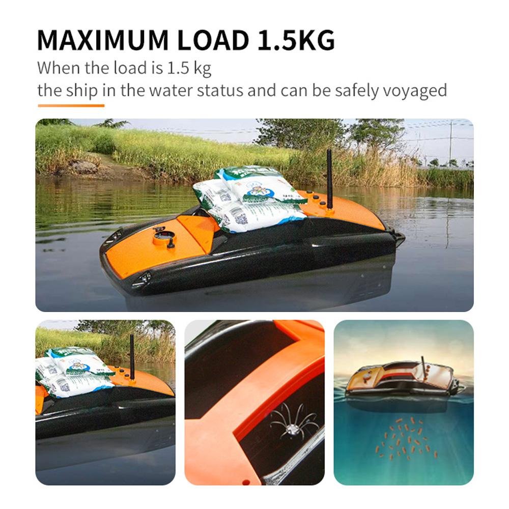 Barco de pesca com isca de carga de 1,5 kg, barco de pesca com controle remoto de 300 m e motor duplo