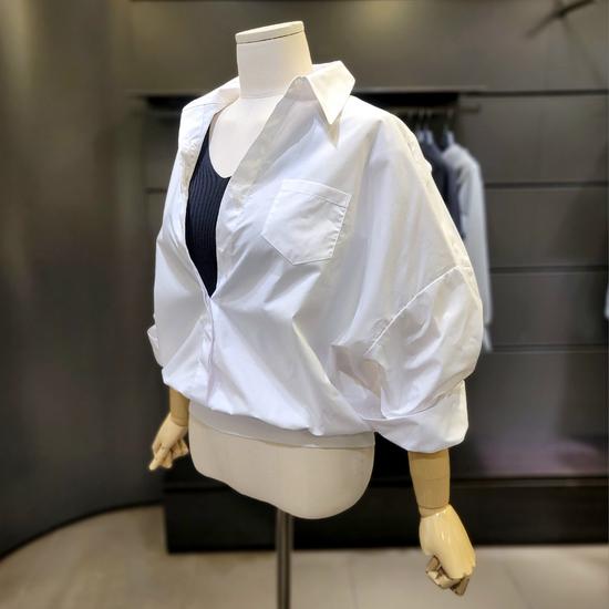 Sisley Loose Fit Shirt with Banded Hem SAWSF6431-1