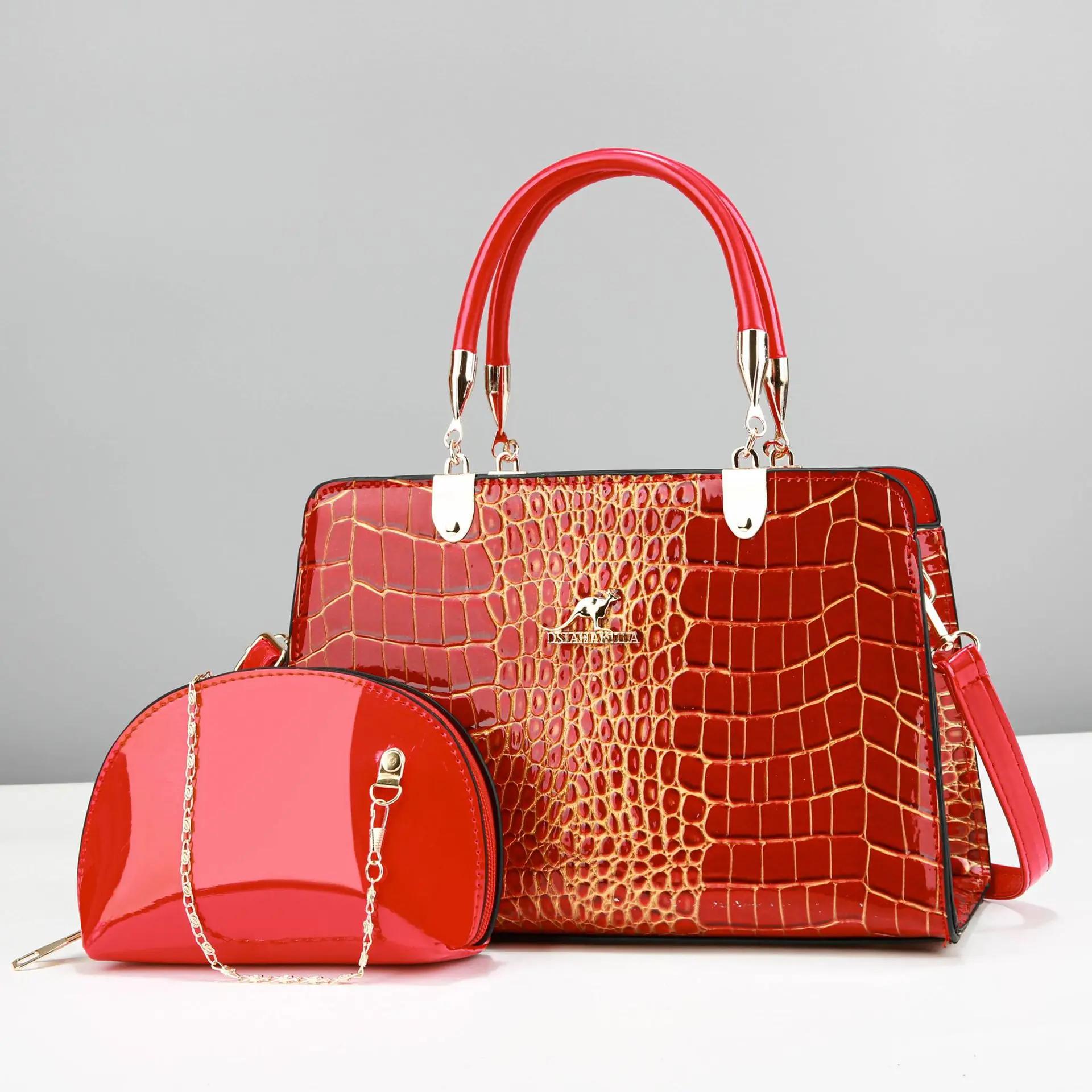 

Bright Leather Atmospheric Women S Tote Bag Classic Fashion Women S Handbag Two-Piece Set Women S Bag With Wallet Shoulder Bag Quality