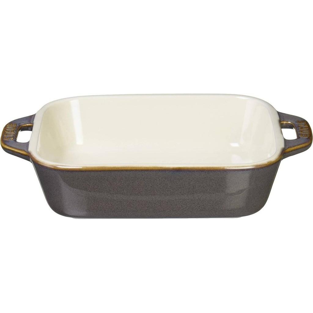 

Staub Ceramique Rectangular Oven Dish Series Antique Gray (14cm)