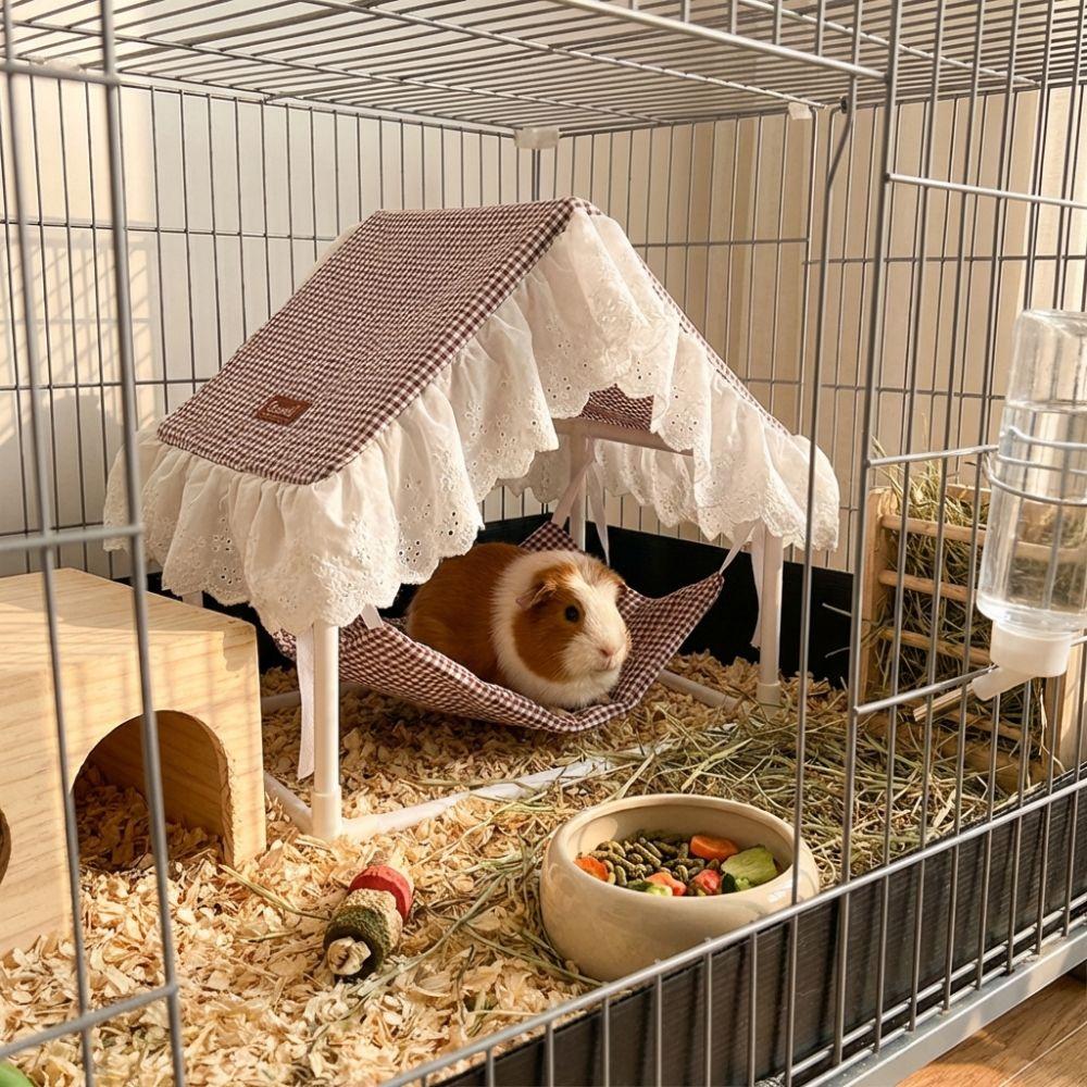 Ventilated Hamster Triangle Tent Sunshade Hanging Sleeping Bed Cozy Pet Shelter  Small Animals