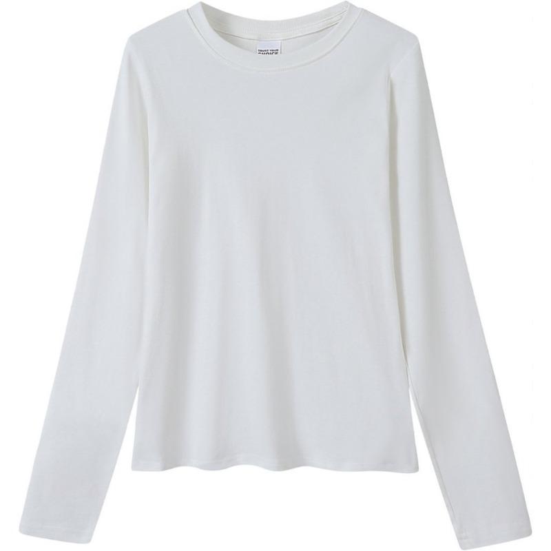 Autumn gram elastane yarn women's waist slim slim slim crew neck shirt bottoming shirt top casual long sleeves
