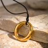 Yori Stainless Steel Round Pendant Hollow Necklace Prevent Allergy Simple Metal 18K Gold PVD Plated Jewelry Bijoux Gift