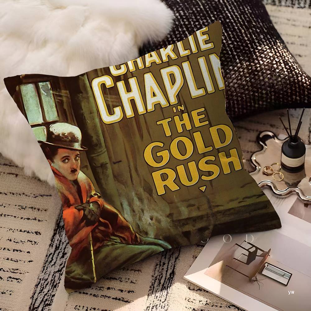 Klassische Stille Stern C-Chaplin Kissenbezug Polyester Sofakissen Dekorative Wurfkissen Heimdekoration Kissenbezug