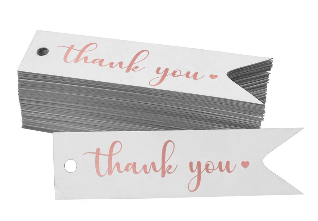 Inkdotpot Pack Of 100 Real Gold Foil Paper Tags Thank You Bridal Shower Favor Hang