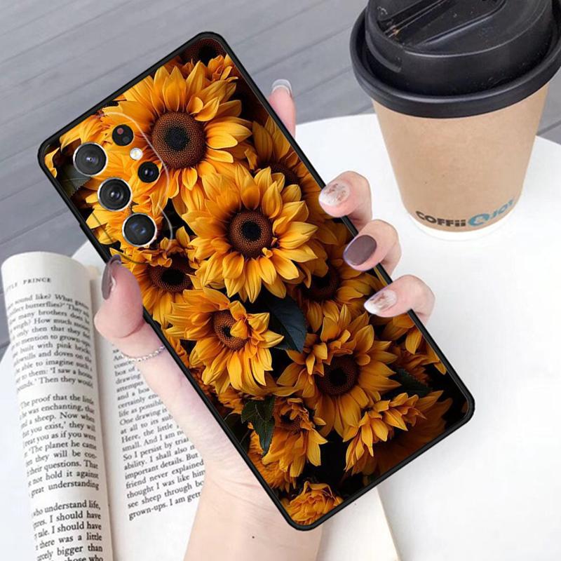 Beauty Yellow Sunflower phone case Cover For Samsung Galaxy S24 S25 Ultra S21 S22 Ultra S10E Note 10 Plus Note 20 FE S23