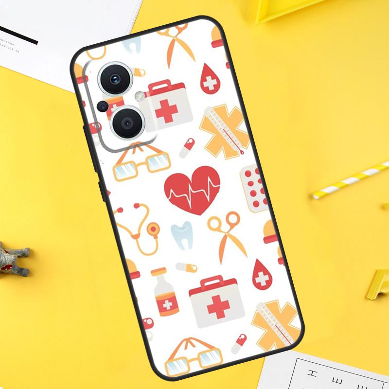 Stethoscope Heart Nursing Nurse For OPPO Reno 7 8 Lite 8T 14F 13F 11F 12F 10 11 12 13 14 Pro OPPO Find X5 X6 X8 X9 Pro Case