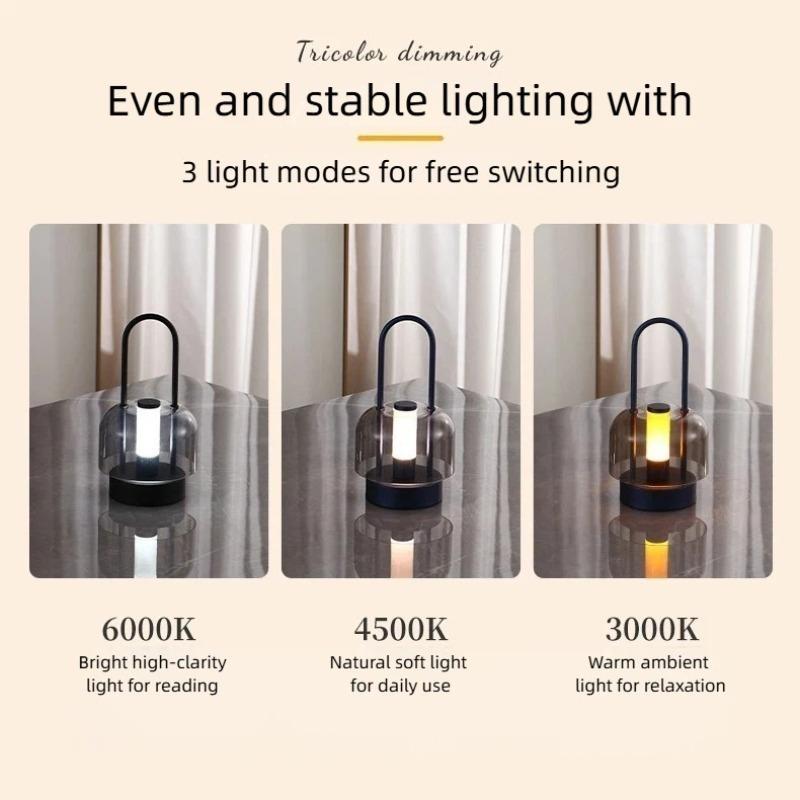 Retro Nordic Desk Lamp Rechargeable Indoor Desk Lamp Camping Lamp Camping Night Lamp Reading Home Decoration