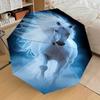 White Horse Fantasy: Automatic Opening/Closing Umbrella with Foldable Design, Ideal for Fans, Travelers, Daily Use, and Festive Gifts!112520